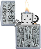 Zippo Saloon Skull Emblem Street Chrome 49298