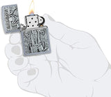 Zippo Saloon Skull Emblem Street Chrome 49298