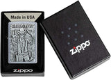 Zippo Saloon Skull Emblem Street Chrome 49298