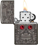 Zippo Armor Crystal Skull High Polish Black Ice 49300