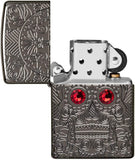 Zippo Armor Crystal Skull High Polish Black Ice 49300