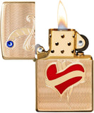 Zippo Armor Heart and Sword High Polish Brass 49303