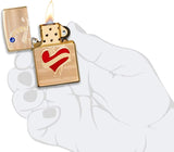 Zippo Armor Heart and Sword High Polish Brass 49303