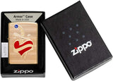 Zippo Armor Heart and Sword High Polish Brass 49303