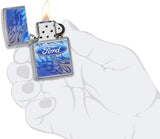 Zippo Ford Blue Flame Script in Oval Logo Street Chrome 49307