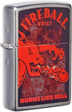 Zippo Fireball Whiskey Burns Like Hell Street Chrome 49308