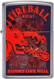 Zippo Fireball Whiskey Burns Like Hell Street Chrome 49308