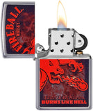 Zippo Fireball Whiskey Burns Like Hell Street Chrome 49308
