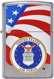 Zippo U.S. Air Force Crest and Flag Street Chrome 49312