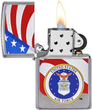 Zippo U.S. Air Force Crest and Flag Street Chrome 49312