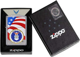 Zippo U.S. Air Force Crest and Flag Street Chrome 49312
