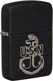 Zippo U.S. Navy Anchor Replica Black Crackle 49318