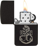Zippo U.S. Navy Anchor Replica Black Crackle 49318