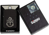 Zippo U.S. Navy Anchor Replica Black Crackle 49318