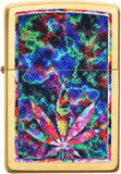 Zippo Psychedelic Leaf Brushed Brass 49398