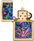 Zippo Psychedelic Leaf Brushed Brass 49398