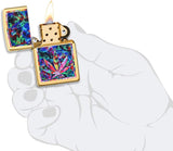 Zippo Psychedelic Leaf Brushed Brass 49398