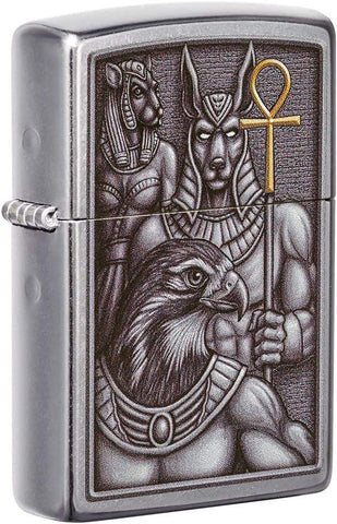 Zippo Egyptian Gods Design Street Chrome 49406