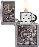 Zippo Egyptian Gods Design Street Chrome 49406