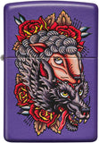 Zippo Wolf in Sheeps Clothing Tattoo Design Purple Matte 49413