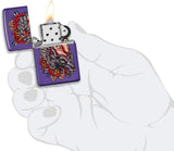 Zippo Wolf in Sheeps Clothing Tattoo Design Purple Matte 49413