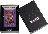 Zippo Wolf in Sheeps Clothing Tattoo Design Purple Matte 49413