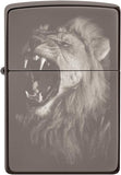 Zippo Fierce Lion Design Black Ice 49433