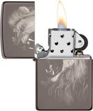 Zippo Fierce Lion Design Black Ice 49433