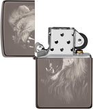 Zippo Fierce Lion Design Black Ice 49433