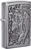 Zippo Skull and Angel Emblem Street Chrome 49442