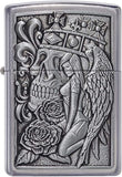 Zippo Skull and Angel Emblem Street Chrome 49442