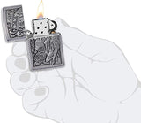 Zippo Skull and Angel Emblem Street Chrome 49442