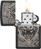 Zippo Anne Stokes Wolf High Polish Black 49443