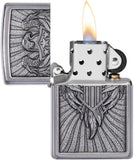 Zippo Eagle Shield Emblem Design Street Chrome 49450