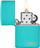 Zippo Flat Turquoise Logo 49454ZL