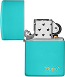 Zippo Flat Turquoise Logo 49454ZL