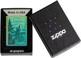Zippo Mountain Design High Polish Teal 49461