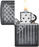 Zippo Stars and Stripes Design Iron Stone 49485