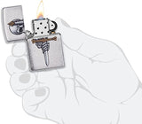 Zippo Sword Skull Design Brushed Chrome 49488
