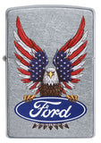 Zippo Ford Oval and American Bald Eagle Street Chrome 49521