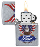 Zippo Ford Oval and American Bald Eagle Street Chrome 49521