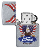 Zippo Ford Oval and American Bald Eagle Street Chrome 49521