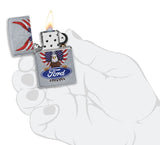 Zippo Ford Oval and American Bald Eagle Street Chrome 49521