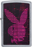 Zippo Playboy Black and Pink Stripes Rabbit Head Design 49524