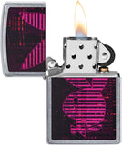 Zippo Playboy Black and Pink Stripes Rabbit Head Design 49524