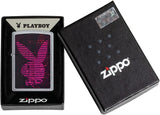 Zippo Playboy Black and Pink Stripes Rabbit Head Design 49524