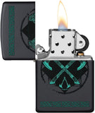 Zippo Assassin's Creed Valhalla Hatchets and Celtic Braids Black Matte 49525