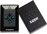Zippo Assassin's Creed Valhalla Hatchets and Celtic Braids Black Matte 49525