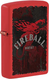 Zippo Fireball Dragon Logo Red Matte 49541