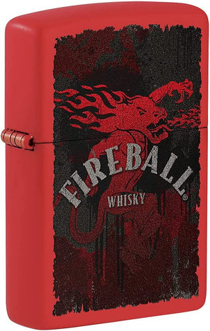Zippo Fireball Dragon Logo Red Matte 49541